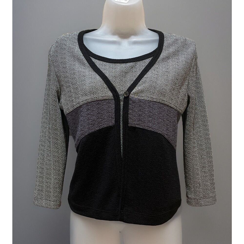 Vintage La Bella Grey And Black 2 In 1 Top Size Small